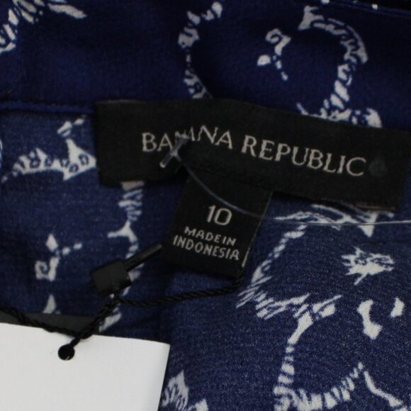 Banana Republic Navy Floral Short Sleeve Blouse - Picture 7 of 9
